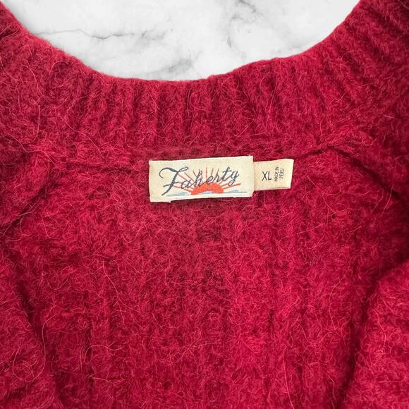 Faherty Aria Sweater, Burgundy Knit, 70% Baby Alpaca 7%Wool, Made In Peru Sz XL - Picture 6 of 7